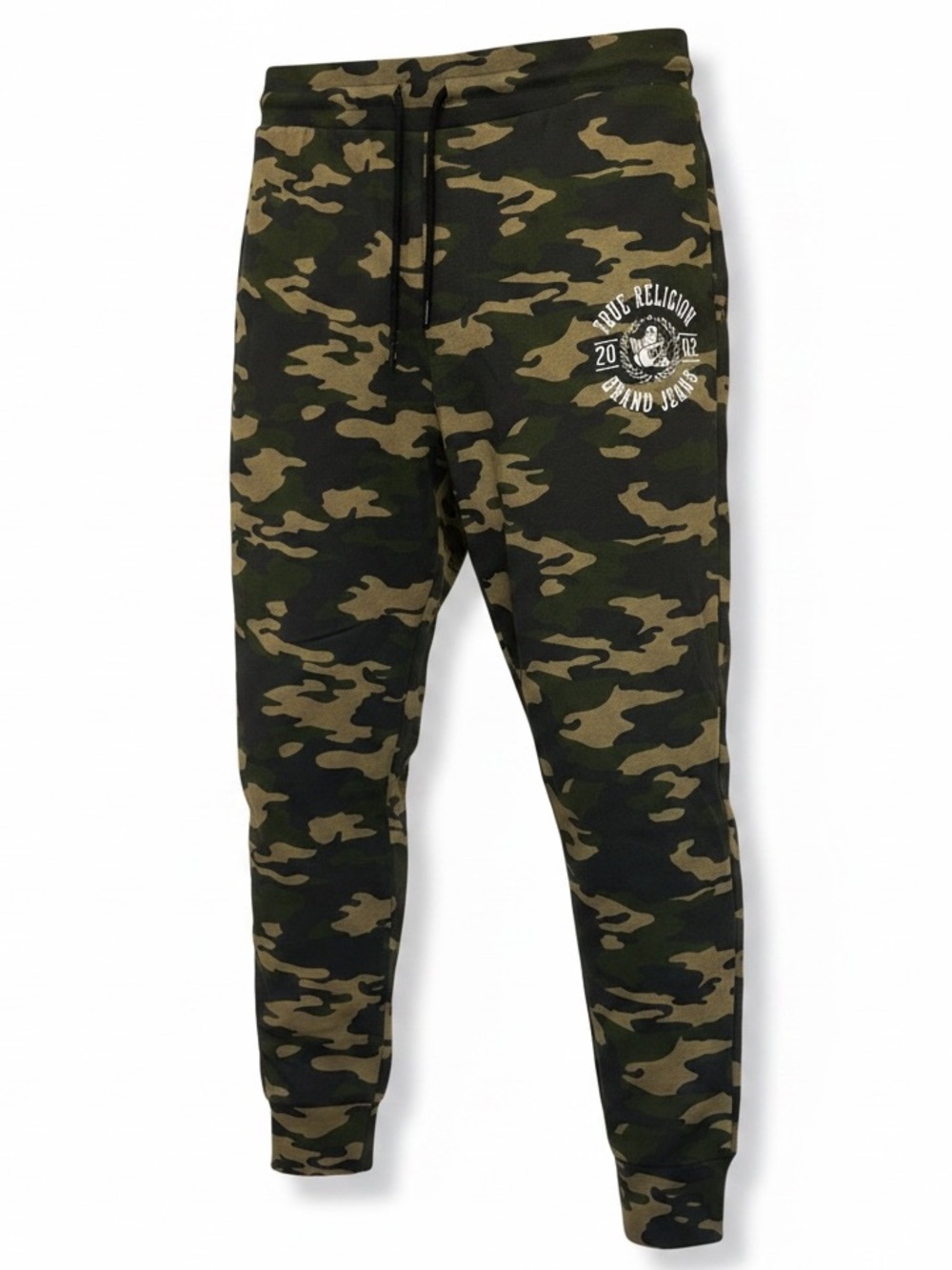 TRUE RELIGION Camo Logo Jogger Pants Green Size L Style 105339